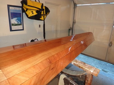  2/1/16 - Varnishing of the hull is complete. 