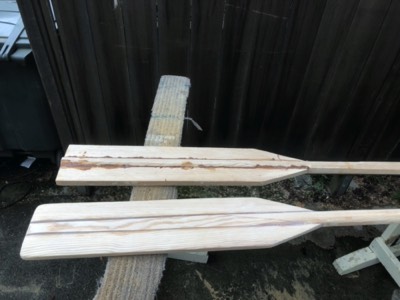  2/25/18 - A good before and after of the oars. 