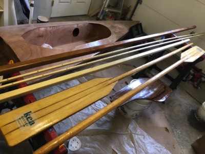  The opposite sides of the oars and spars are varnished. 