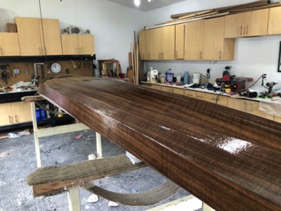  The first fill coat of epoxy is applied. 
