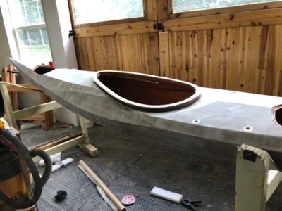  9/21/19 - The entire boat has been sanded. 