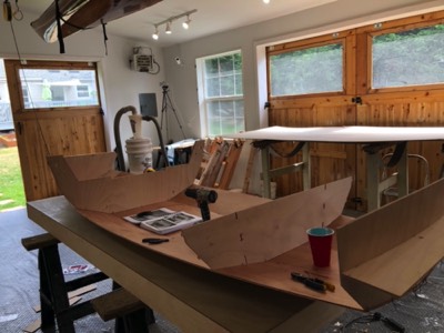  Bulkheads and transom wired in place.  