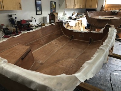  10/14/19 - The exposed top edges of the boat are coverd with fiberglass. 