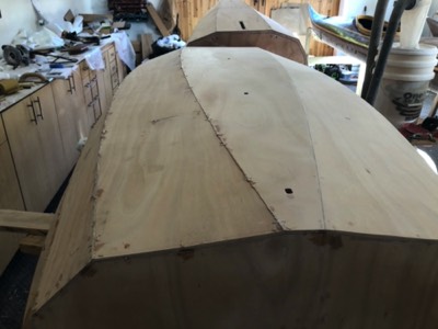  The hull is partially sanded. 