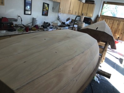  Both hull sections are sanded smooth. 