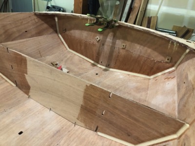  The transom and aft seat bulkhead are fileted with epoxy. 
