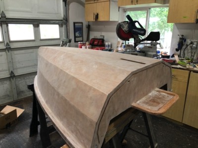  The forward section is sanded. 