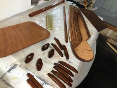  Parts and pieces are varnished. 