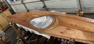  The entire underside of the deck is given a coat of epoxy. 