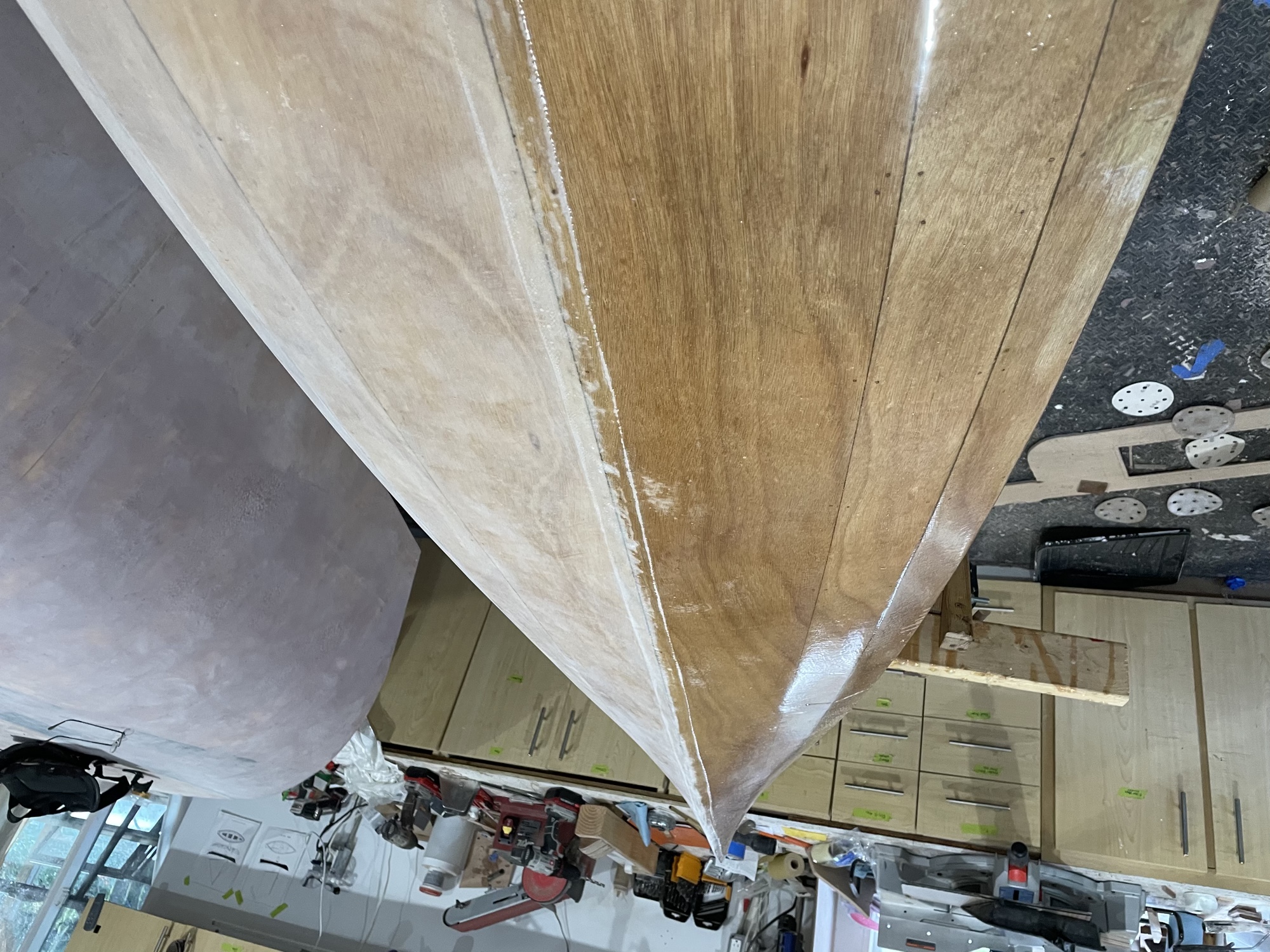  1/3/21 - The deck and half the hull is finish sanded. 