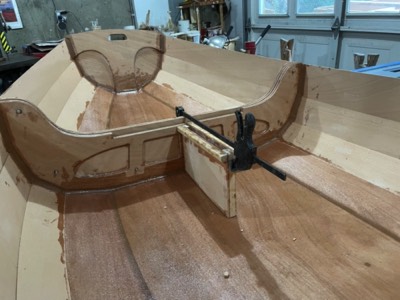  9/14/21 - The daggerboard trunk is epoxied in place. 