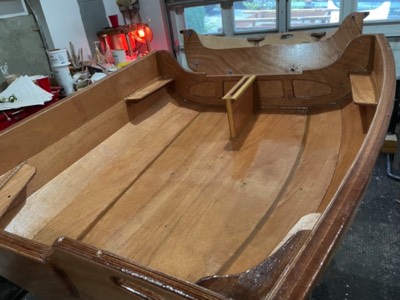  Interior of aft section is given a seal coat of epoxy. 