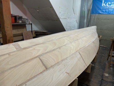  12/22/21 - The boat is sanded. 
