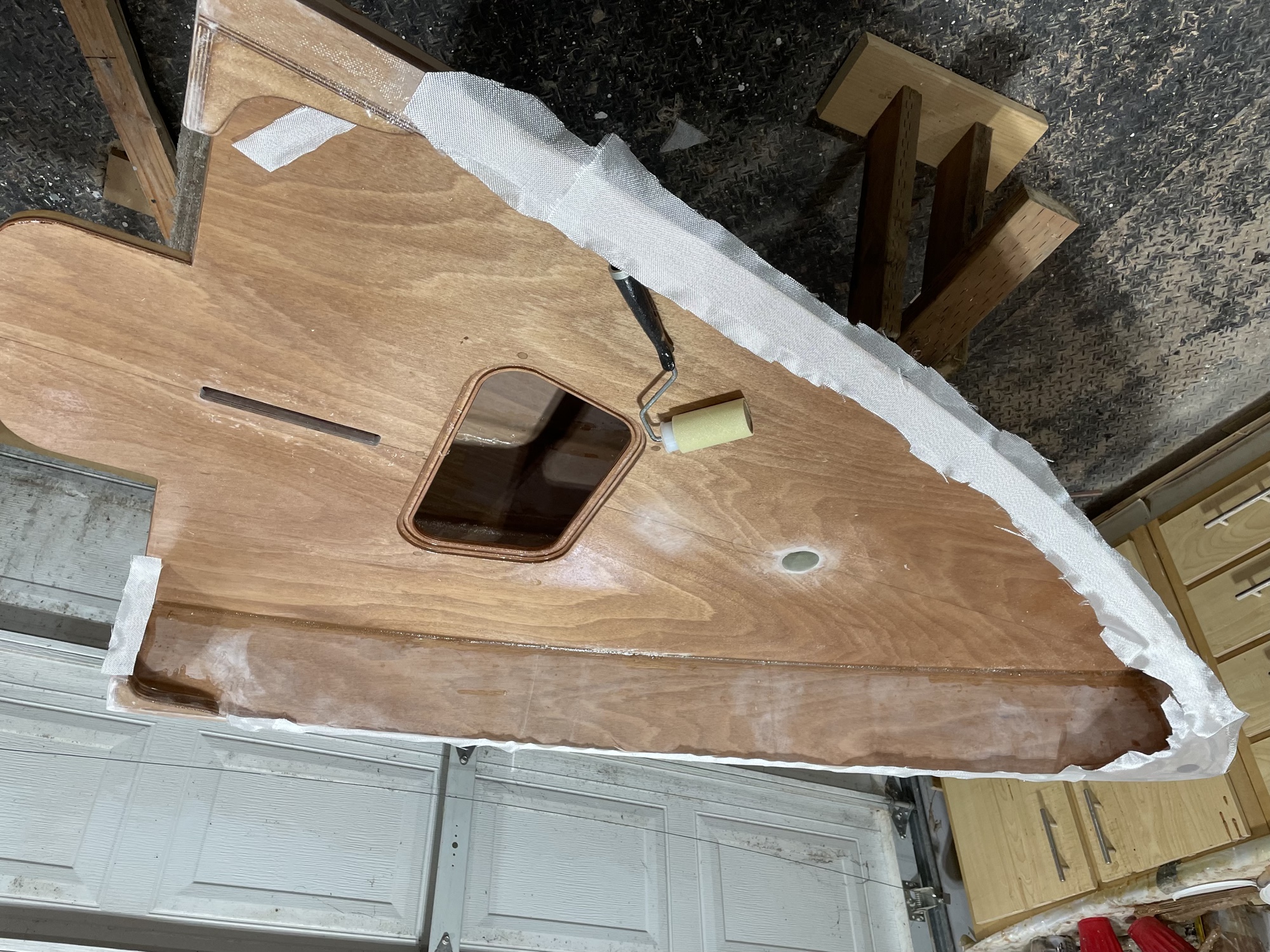  11/18/22 - The top edge of the gunwale is ready for fiberglass.  