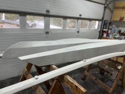  2/13/23 - The outrigger parts are painted with primer. 