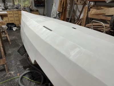  The hull is primed. 