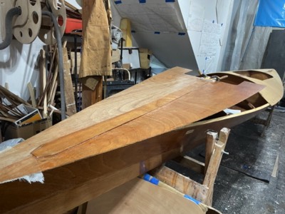  3/7/23 - The underside of the forward deck is epoxy sealed. 