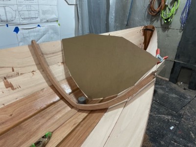  Aft bulkhead shape is cut from carboard.  