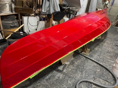  Final coat of red has been applied. 