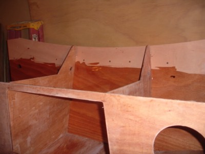  2/7/11 - The transom is wired into place. 