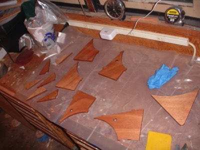 Many small parts are given a coat of epoxy. 