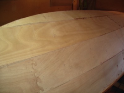  4/26/11 - One side of the hull is partially sanded. 