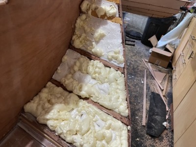  Expanding foam is added in sugar scoop area.  