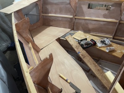  3/1/21 - Two of the  forward berth tops are test fit.  