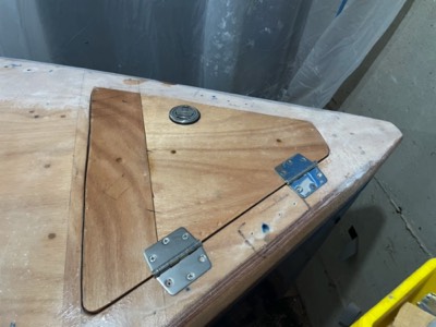  8/15/21 - The anchor locker hatch is test fit. 