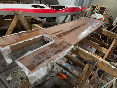  4/22/22 - The other side of the keel is fiberglassed. 