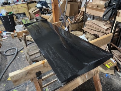  Epoxy with graphite powder is applied. 