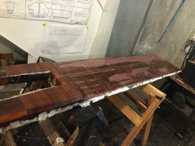  7/1/20 - The other side of the keel is fiberglassed. 