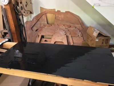  7/5/20 - The inside surface of the keel trunk is coated with an epoxy/graphite mixture. 