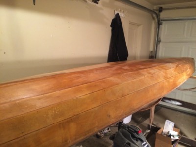  The hull is ready for varnish. 