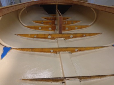 5/11/17 - The starboard side has two coats and the port side has one coat of paint.  