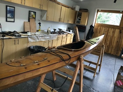  12/18/18 - Work has started on the refinish of a Pygmy Coho. 