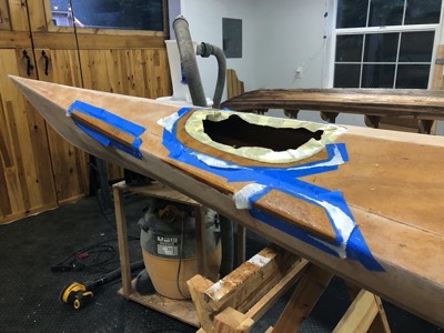  12/29/18 - Fiberglass patches are applied to areas that had some delamination. 
