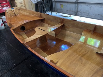  The interior is varnished. 