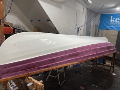  The hull is sanded.  