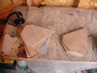  The bulk heads are rough cut from the ply. 