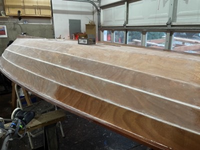  12/6/21 - The hull is partially sanded. 