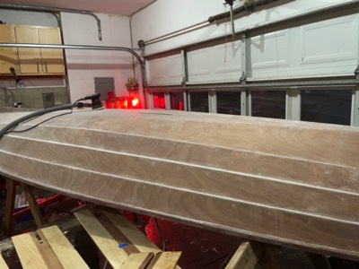 12/7/21 - The hull is fully sanded. 
