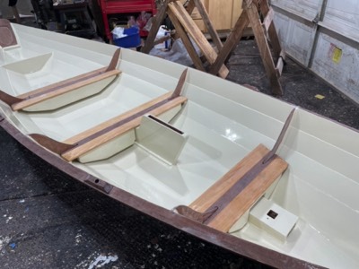  2/18/22 - The boat is ready for varnish. 