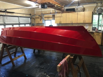  3/12/20 - The final coat of paint is applied to the hull. 