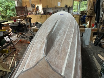  9/12/22 - The hull is sanded and ready for primer. 