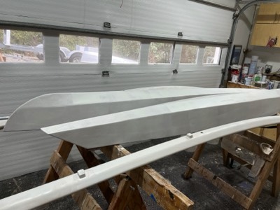  2/13/23 - The outrigger parts are painted with primer. 