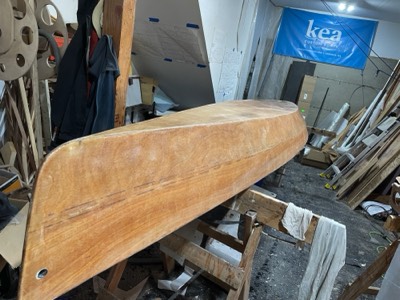  4/14/23 - The hull is sanded and washed. 