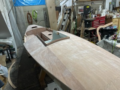  9/27/24 - The deck and cockpit are sanded. 