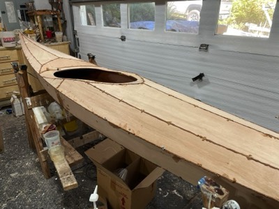  10/7/24 - The deck is epoxied to the hull.  