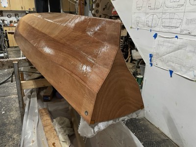  1/14/25 - The transom is fiberglassed. 